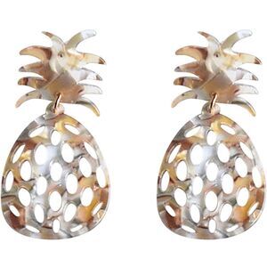 Amrita Singh | Tortoise Acetate Pineapple Earrings | 2.25” Drop